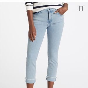 Jen7 by 7 for All Mankind Cropped Skinny Fray Hem and Cuff Jean